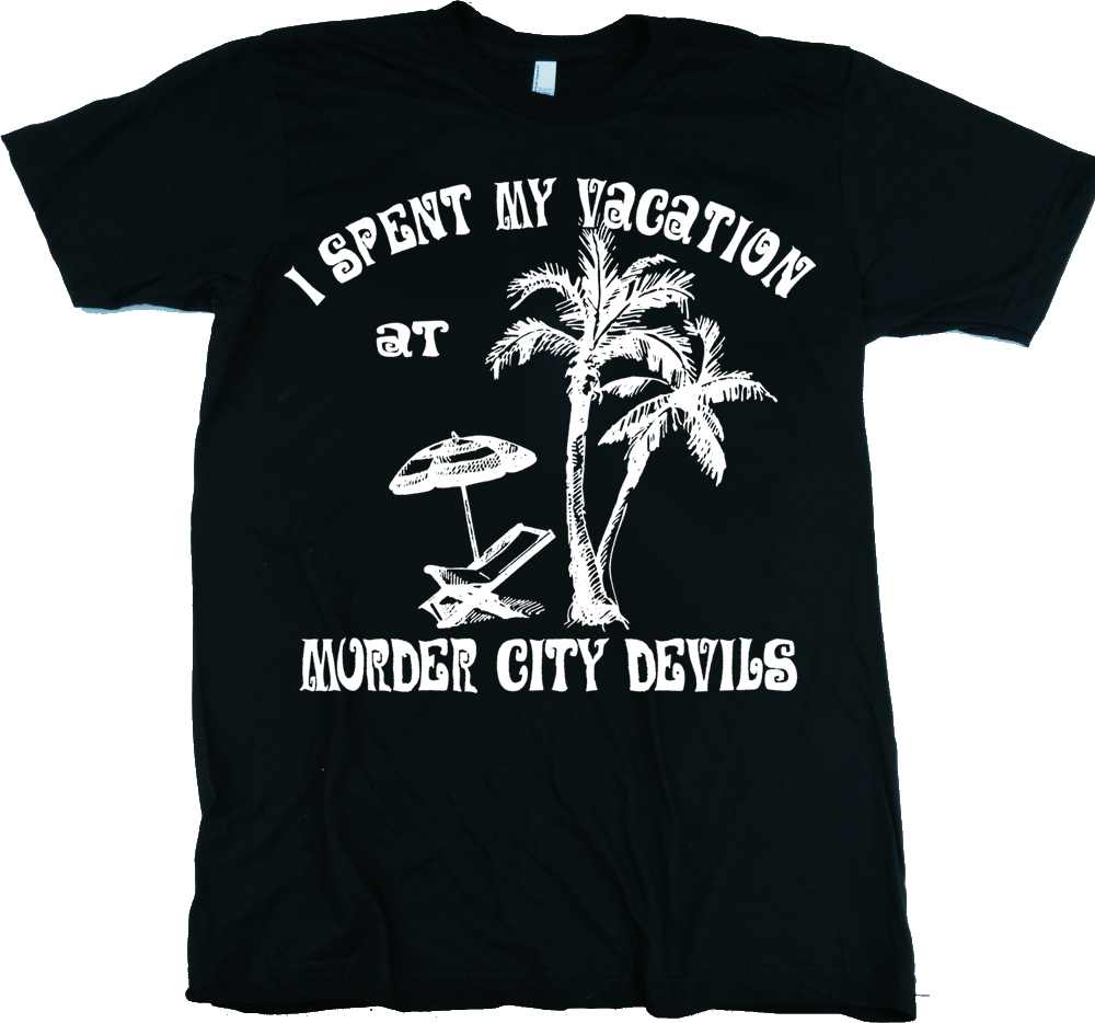 Black Shirt Vacation Print (Size Small Only)